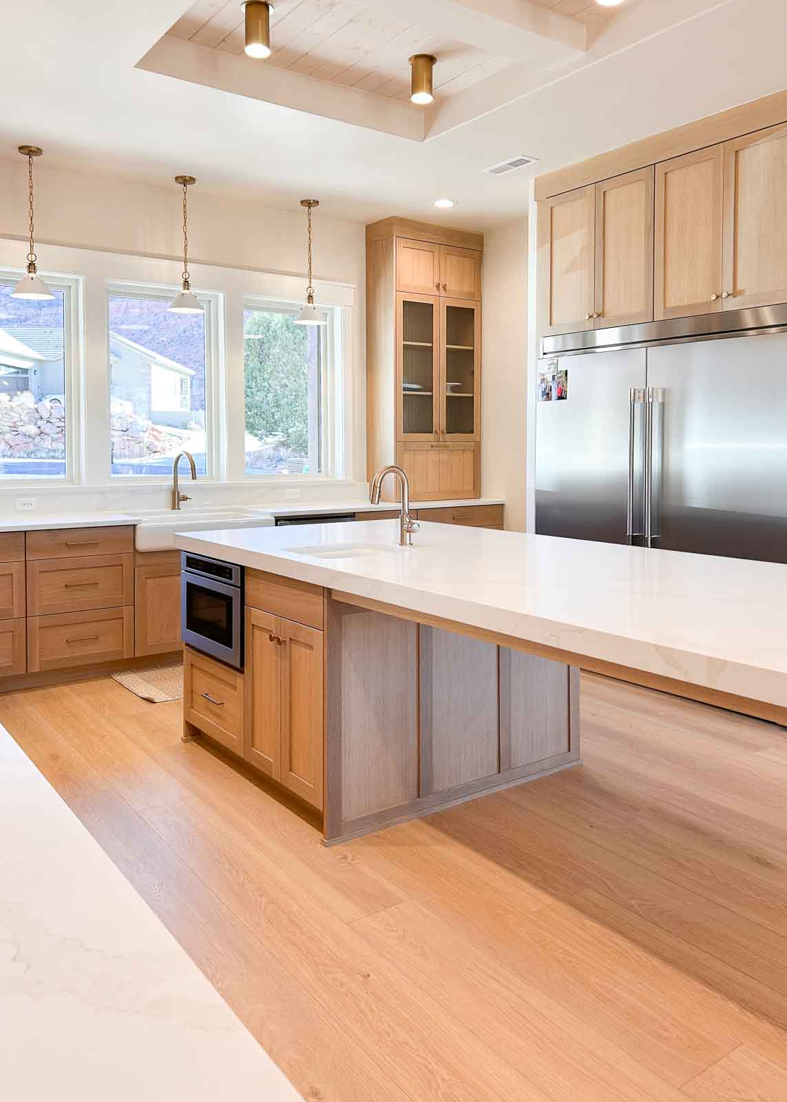 Kanab, Utah kitchen in the Kohliker family home with custom stone countertop and modern cabinetry