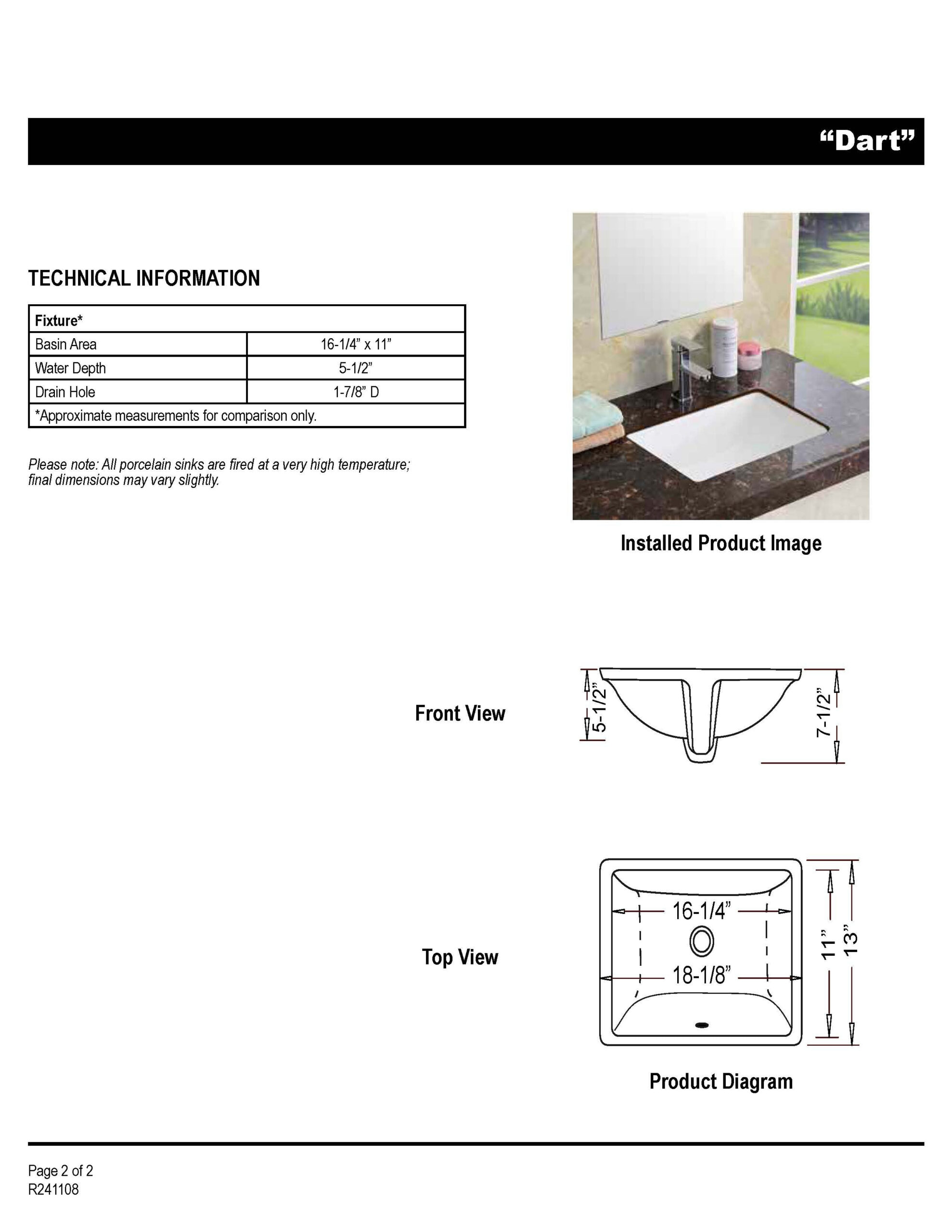 Vanity White Rectangle - Porcelain - Continental Ceramic YES6360 - Image 3